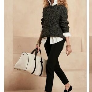 Banana Republic Avery Black Ankle Cropped Chino Pants